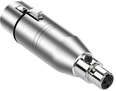 PNGKNYOCN Mini convertitore audio da XLR a XLR, 3 pin, mini XLR femmina a XLR femmina, microfono audio, adattatore per microfono, altoparlante, videocamera
