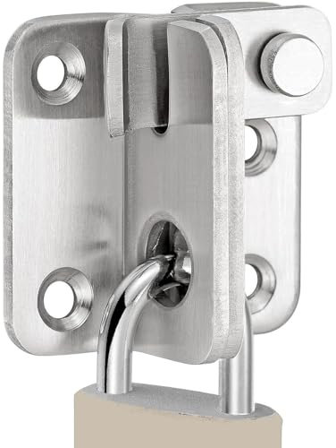 Litensh Verrou Porte Coulissante Serrure Volet Loquet Porte Verrou Portail à Bascule Boulon avec Vis pour Porte Fenêtre Placard et Jardin Acier Inoxydable (Argenté, Right Open S)