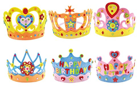 ibasenice 6er-set Kronen-bastelset „hey Cheers Didder“ Für Geburtstagsparty-hüte Handgefertigt Leichte Feiern