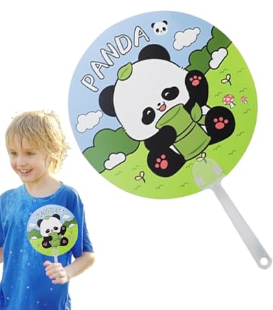Cartoon-Handventilator | Panda-Muster, kompakt, kühlend, einzigartig, kreativ, niedlich, kompakt, leicht, Handventilator für Camping, Damen und Mädchen