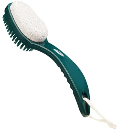 Mimoqk Brosse de douche en pierre ponce,Pierre ponce et brosse, Outils de soins des pieds multifonctionnels 2 en 1, Accessoires de salle de bain antidérapants confortables, dissolvant doux de