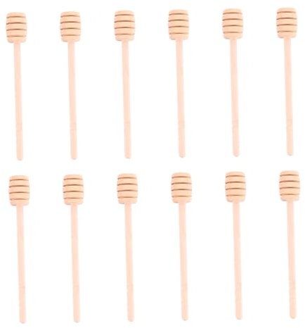 MAGICLULU 12 Piezas Palo De Miel Palitos para Café Girador De Miel Cuchara De Miel Cuchara para Agitar Cucharada De Miel Varita De Miel Jarabe De Miel Mini Bambú Brown Reutilizable