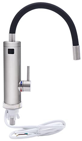 3000W Elektrischer Wasserhahn mit Durchlauferhitzer 360° Drehen Elektrisch LED Wasserhahn Sofort Heizung Durchlauferhitzer Armatur Spültis Schnellheizungshahn Spültisch Badarmatur