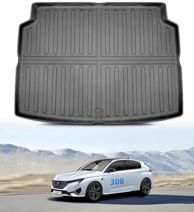 LANGBEAN TPE Alfombrillas Maletero para Peugeot 308 3 Hybrid PHEV 2022-2026 | Alfombras Maletero Originales, Protector Maletero Antideslizantes e Impermeables, Funda Maletero con Bordes Elevados