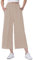 HMIYA Damen 3/4 Culotte Hose Leichte und Luftig Sommerhose Weites Bein Stoffhose,Khaki,L