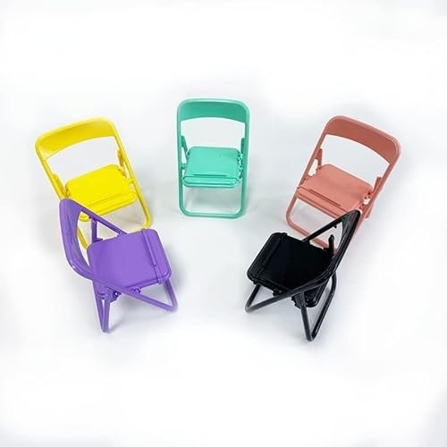 5 Stück Multicolor Handyhalter Simulation Mini Klappstuhl Modell Puppenhaus Puppenhaus Miniaturszene Requisiten für Mini-Stuhl Mikro-Landschaft Kunststoff Möbel Zubehör (1/12)