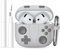 Ouwegaga for Airpods 4 Case Cover 2024 with Cleaner Kit, Classic Handheld Game Console Design Shockproof Protective Case Compatible with Apple AirPods 4th Generation Case, With Carabiner, RockGrey