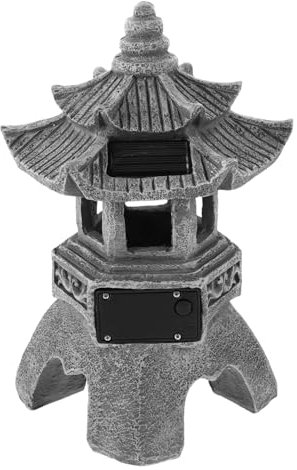 YARNOW Lámpara De Torre De Piedra Solar para Exteriores Estatua De Pagoda Escultura Decoración Artística Zen para Jardín Lámpara para Patio Decoración De Jardín Luces De Paisaje