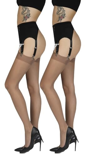 Annes styling Schlichte dünne Damen Strapsstrümpfe für Strapsstrumpfhosen für Strumpfhalter 20 DEN Schlichte