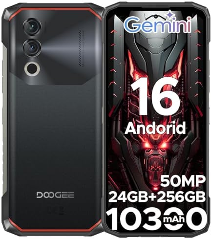 DOOGEE Blade10 Power Telephone Portable Incassable Android16, 24Go + 256Go/TF 2To, 10300 mAh, 6,6 HD+ IPS, Caméra 50MP Smartphone Incassable, UNISOC T615 Octa-Core IP68/IP69K/NFC/Face ID