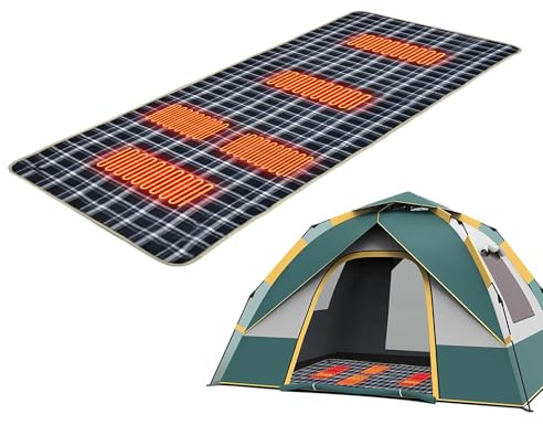 Tapis de couchage chauffant - 3 niveaux de température de chauffage réglables avec 5 zones de chauffage - Tapis de chauffage électrique pour sac de couchage | Hiver Weather Canapés Bureau Maison Tente