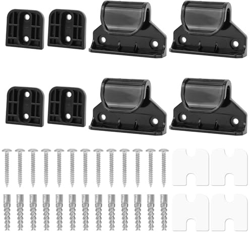 2 Sets Baby Retractable Gate Replacement Parts, Baby Door Extension Fittings Hardware Kit Extender Mount with 4 Latch 4 Bracket 1 Set of Screws & Four Adhesive Sheet for Safety Door Installation