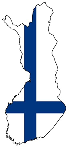 Samunshi® Finnland Aufkleber Autosticker in Landesfarben - 4,5x10cm