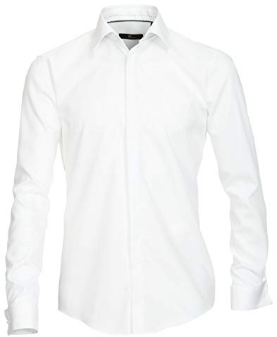 Venti Herren Popeline Hemd unifarben extra Langer Arm 72cm 001842 Modern Fit