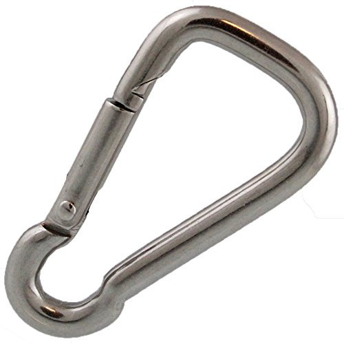 10 Stück Karabinerhaken 8 X 80 asymmetrisch, Edelstahl A4