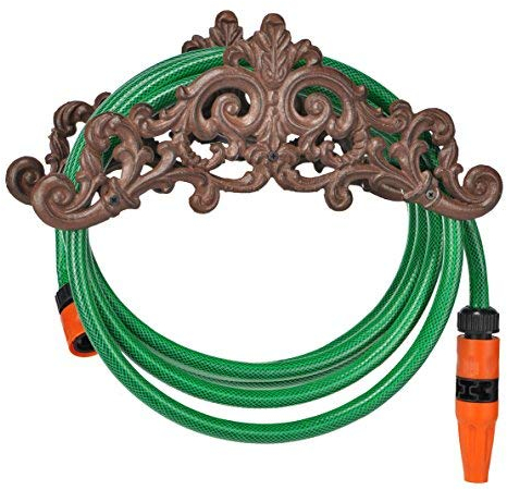 Spetebo Robuster Wandschlauchhalter aus Gusseisen - Halterung für Gartenschlauch - Antik Garten Schlauchhalter