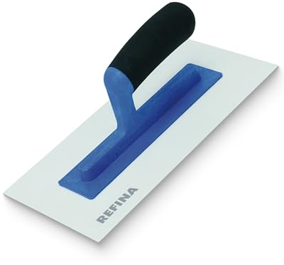 REFINA Medium Texture Float for Finishing Walls, Ceilings, Floors - 11x5½ (280x140mm) Cream ABS Plastic Concrete Float w/ 3mm Gauge - Durable Render w/Bevelled Edges & Soft Grip Handle