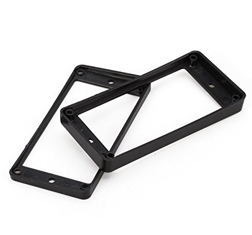 2x Schwarze Gebogene Rahmen Montageringe Hals-Pickup Ring mit Brücke Tonabnehmer Für Lp Gitarre