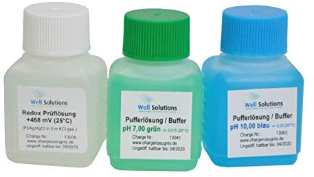 Well Solutions Pufferlösungen für Automatische Dosieranlage pH7, pH 10, Redox