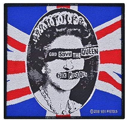 RZ Sex Pistols God Save The Queen Iron-on Cloth Patch 100mm x 95mm