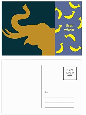 Thailand Postkarten-Set mit Elefanten-Bananen-Motiv, 20 Stück