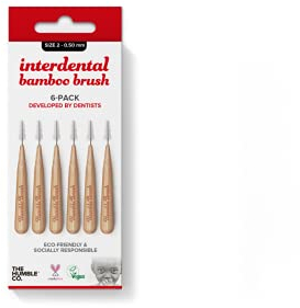 Humble Interdental Brush Bambus- Interdentalbürsten - Size 2-0.50 mm - rot - 4er (4 x 6 Stk)