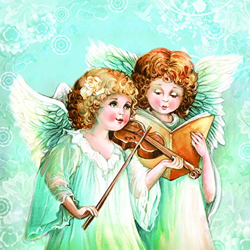 20 Servietten Musikalische Engel | Winter | Weihnachten | Musik 33x33cm