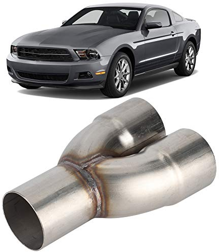 2 Inch Y Pipe Exhaust, Exhaust Pipe Splitter, 2,5 Zoll Auto Endrohr Schwanzrohre Universal Edelstahl Auspuff Y Rohradapter Auspuffrohr Einlass Doppelspitzen Schalldämpfer Auto Heck Throat Doppela