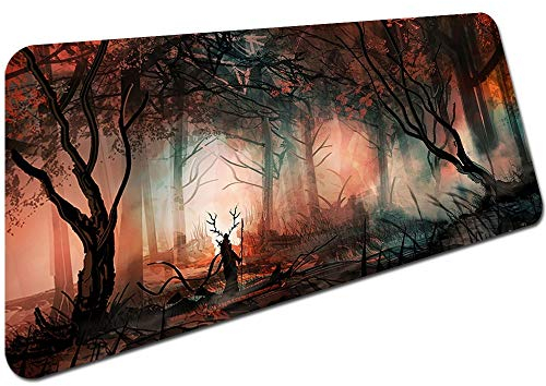 Wald Landschaftsdruck Mauspad Große Gummischloss Mauspad Spielmatte Waschbare Rutschfeste Tischmatte 900X400X3Mm