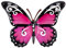 CIM Metall Wand-Deko - Schmetterling Pink - 24cm x 18cm - tierische 3D Wandbilder - Wandschmuck inkl. praktischer Wandbefestigung - Lebhafte Wandskulptur