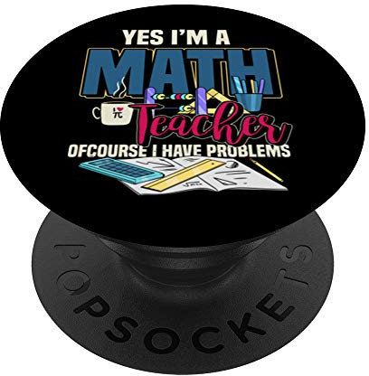 Professeur De Mathématiques Intello Calcul Mathématicien PopSockets PopGrip - Support et Grip pour Smartphone/Tablette avec un Top Interchangeable