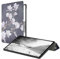 kwmobile Étui Compatible avec Samsung Galaxy Tab S7 Plus/Tab S7 FE - Étui à Rabat Protection Tablette avec Fonction Support - Magnolias Taupe-Blanc-Gris foncé