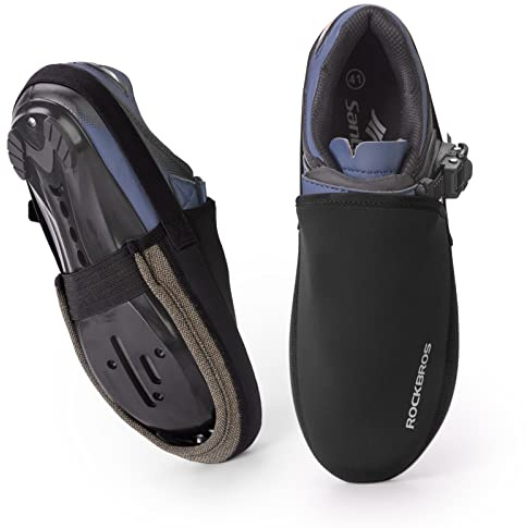 ROCKBROS Cycling Shoe Toe Covers Cold Weather Bike Overshoes Thermal Bicycle Shoe Toe Protector Cover Kevlar for Men Women Black