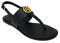 Tory Burch Damen Benton 2 Flats Zehentrenner, Perfektes Schwarz – gewalztes Messing, 39 EU