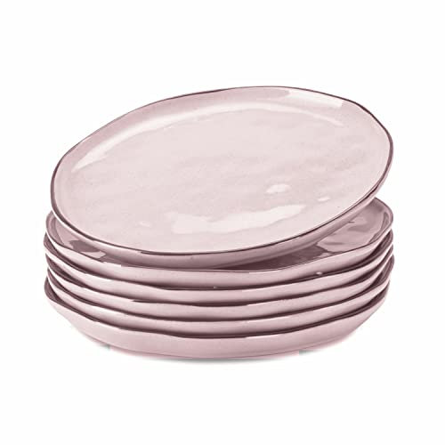 LOBERON Lot de 6 assiettes Biarré, rose