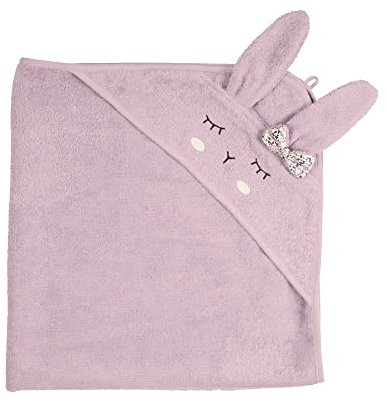 kikadu Kapuzen-Handtuch Hase Rose - Kinderhandtuch mit Tiergesicht aus 100% GOTS-zertifizierter Bio-Baumwolle