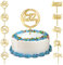 Kuchendekoration Happy Birthday, goldfarbene Acryl-Kuchenaufsätze, 10,2 x 15,2 cm, Cupcake-Topper für Kuchendekoration, Geburtstagsparty, 10 Stück