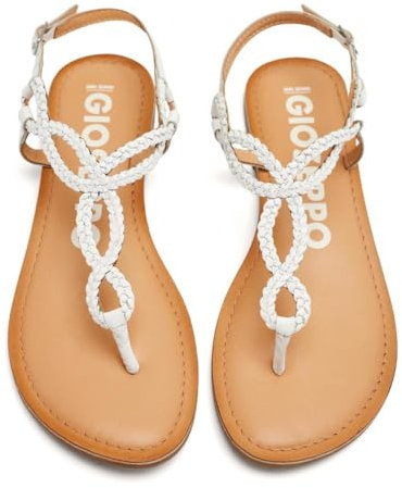 GIOSEPPO Sandales à bretelles tressées blanches pour femme merignas, blanc, 39 EU