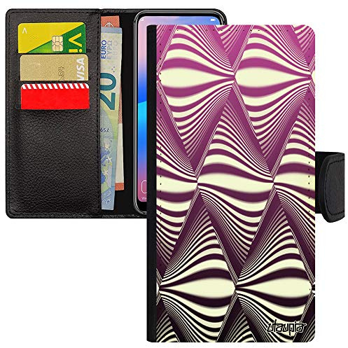 utaupia Coque Illusion d'optique pour iPhone 13 Pro Simili Cuir Portefeuille Design Etui Rose Triangle 128 Go Effet Rigide Graphique Noir