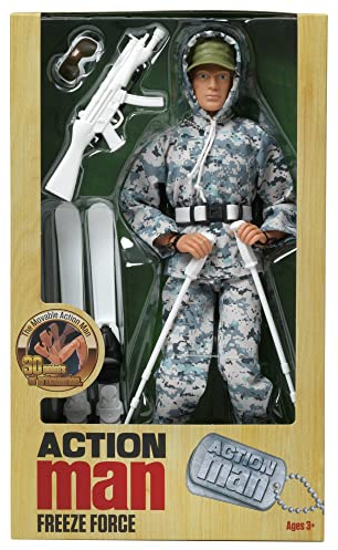 ACTION MAN from Peterkin | Freeze Force | 12 action figure with 30 points of articulation and accessories | 4th Generation Special Edition | Action Figures | Ages 3+, Blue,white