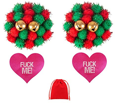 Sexy Nippel Cover Aufkleber Weihnachten BH Körper Kette Brust Blütenblätter Pasties Patches Glitzer Pasties Abdeckungen für Frauen mit Tasche, A, Medium