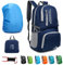 Lywencom Wanderrucksack,30l sportlich leicht faltbarer wasserdichter ultraleichter Rucksack für Outdoor Camping Picknick Wandern Laufen Schultasche mit wasserdichtem Regen (Navy blue)