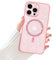 Newseego Custodia per iPhone 13 Pro Max Glitter Trasparente Ragazze Donne[Compatibile con MagSafe], Cover Magnetica Telefono Scintillante Antiurto Protezione Fotocamera Cover iPhone 13 Pro Max-Rosa