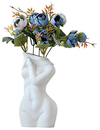 Nizirioo Weibliche Körpervase: Moderne Schicke Boho Deko Blumenvase in Menschlicher Körper Form für Schreibwaren, Make-up-Pinsel, Pflanzen und Getrocknete Blumen