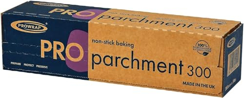Baking Parchment Paper, Baking Paper Roll, Grease-Free Silicone Coated Baking Paper, Parchment Paper Standard Size, 300mm x 50m