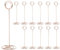 sourcing map 12pcs Table Number Holders 8.66 Inch 220mm Tall Round Shape Steel Photo Holders for Centerpieces Table Place Card Holders for Wedding Reception Party Office Home, Rose Gold