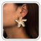 Inateannal Große Blume Ohrringe Gold - Metall Floral Ohrstecker, Übertrieben Blütenblatt Baumeln Schmuck für Frauen Und Mädchen