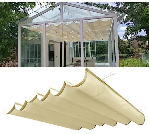 Außen-Pergola Regenfest, Glashaus-Vordach Schattige Abdeckung, Veranda Einziehbar Schiebedraht-Sonnensegel Markise Für Hinterhof-Terrasse, Alle Komponenten (Farbe : Weiß, Größe : 2.5x3m)