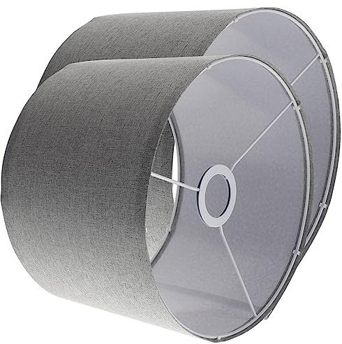 2 Lampenschirme aus Leinenstoff, Ersatzschirme | 2 Stück, Gewebe, Zylindrische Form, Leicht zu Montieren und Ersetzen, für Küche oder Riegel