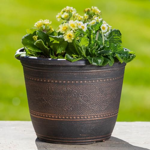 YouGarden Copper-Coloured 'Acorn' Planter Round 25cm, 5 x Containers